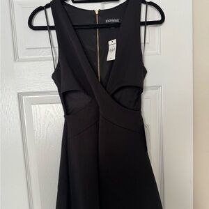 Express Elegant Black Backless Dress